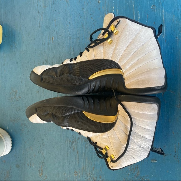 Jordan Athletic Shoes Black White Gold Retro 12 Air Jordan Nike - Picture 1 of 5